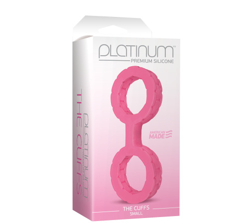 Наручники з силікону Doc Johnson The Cuffs Small - Pink, добре тягнуться, для рук і для ніг