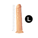 Гелевий реалістичний фалоімітато Denis розмір L, Довжина 19,5 см, Діаметр 4 см, Тілесний