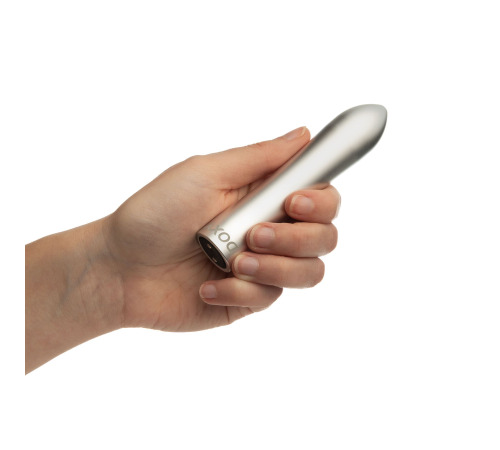 Мощная вибропуля DOXY SILVER в металлическом кейсе, ультрагладкая, 7 режимов