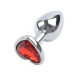 Анальна пробка Silver Metal Heart Red, M