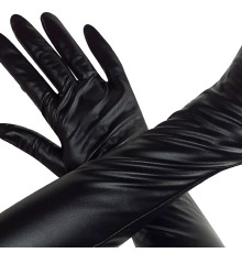 Сексуальные виниловые перчатки Лора длинные винил матовый