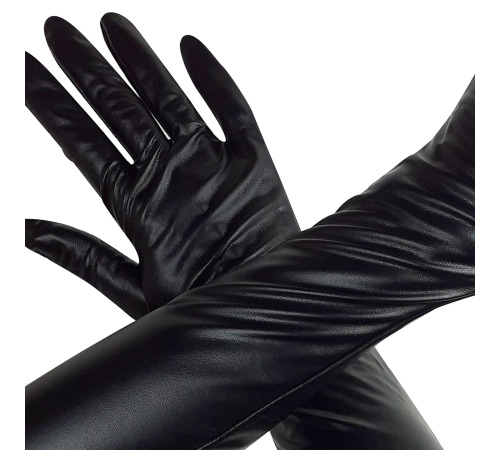 Сексуальные виниловые перчатки Лора длинные винил матовый