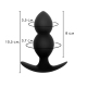 Силіконова анальна пробка оксамитова Дві кульки 37мм, Чорний