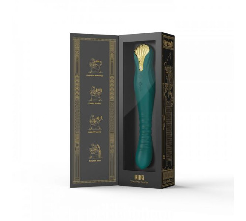 Вибромассажер с фрикциями и управлением со смартфона  ZALO KING, Turquoise Green