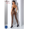 Бодистокинг Passion BS065 black, комбинезон, крупная сетка