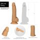 Фалоімітатор ADDICTION Dual Density Silicone Dildo Caramel 8″, присоска, діаметр 4,3 см, віброкуля