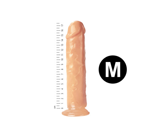 Гелевий реалістичний фалоімітато Denis розмір M, Довжина 17,5 см, Діаметр 3,5 см, Тілесний