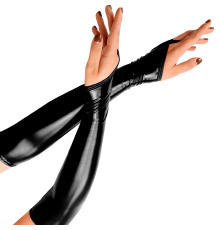Виниловые митенки Art of Sex - Lora длинные, рамер L, Черный