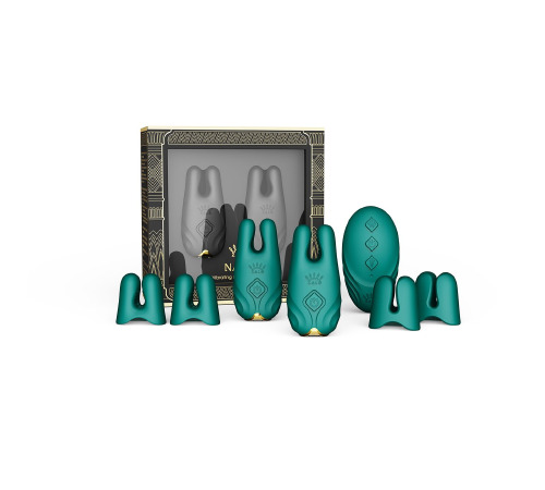 Смарт-вібратор для грудей Zalo - Nave Turquoise Green, пульт ДК, робота через додаток