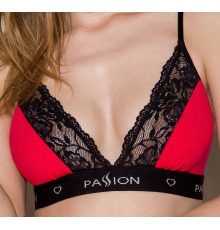 Эластичный топ с кружевом Passion PS001 TOP red-black, size M