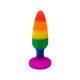 Силіконова анальна пробка Wooomy Hiperloo Silicone Rainbow Plug S, діаметр 2,4 см, довжина 9 см