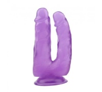 Подвійний фалоімітатор на присосці фіолетовий Chisa Hi-Rubber 7.9