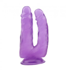 Фаллоимитатор двойной на присоске фиолетовый Chisa Hi-Rubber 7.9