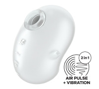 Вакуумний кліторальний стимулятор з вібрацією Satisfyer Cutie Ghost White