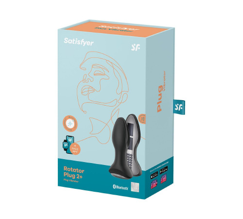 Анальная смарт вибропробка с жемчужным массажем Satisfyer Rotator Plug 2+ Black