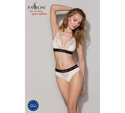 Трусики с широкой резинкой и кружевом Passion PS001 PANTIES ecru, size XL