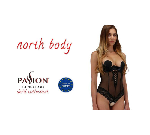 Боди с открытой грудью NORTH BODY black XXL/XXXL - Passion Exclusive