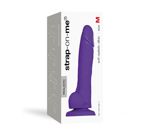 Реалістичний фалоімітатор Strap-On-Me SOFT REALISTIC DILDO Violet - Size M