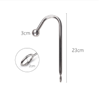Металлический анальный крюк с одним шариков диаметром 30мм, длина 230мм, диаметр кольца 20мм