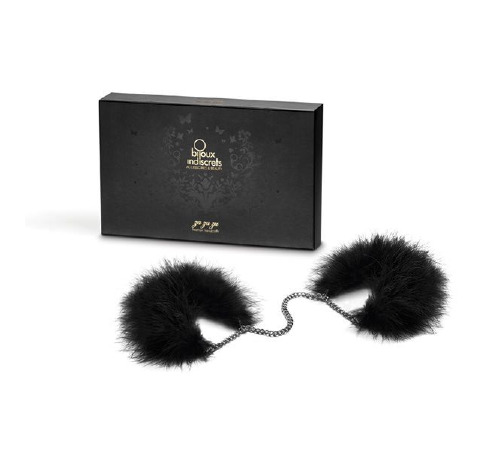 Пушистые наручники Bijoux Indiscrets Za za zu - feahter handcuffs, перьевые, подарочная упаковка