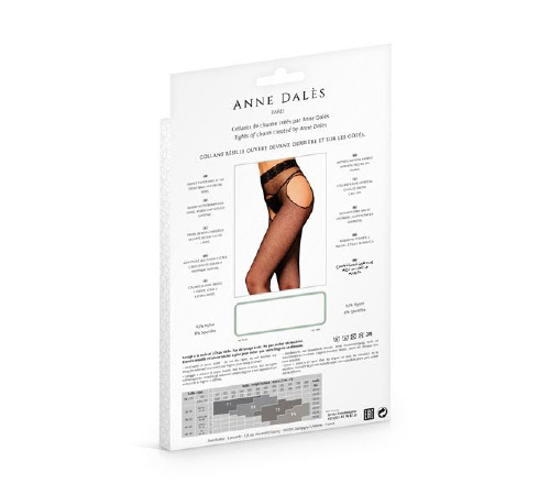 Колготки-чулки с поясом Anne De Ales MORGANE T1 Black, мелкая сеточка, с доступом