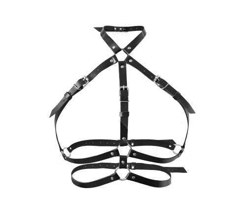 Женская портупея Art of Sex - Mirra, натуральная кожа, размер XS-2XL, цвет черный