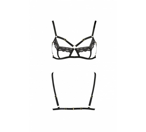 Бюстгальтер-стрепи з мереживом SOLON BRA black S/M - Passion Exclusive