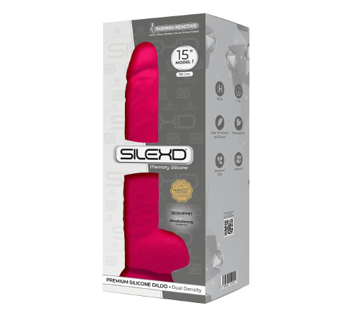 Фалоімітатор SilexD Kingston Pink (MODEL 15in), двошаровий, силікон+Silexpan, діаметр 7 см