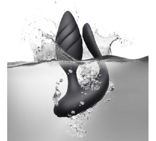 Анально-вагинальный вибратор для пар Rocks Off Cocktail Black, пульт ДУ