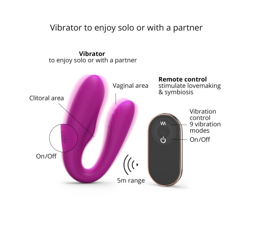 Вибратор для пар с пультом ДУ Love To Love MATCH UP - SWEET ORCHID