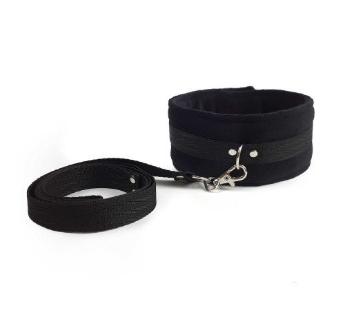 Нашийник з повідцем NeDlyaSkuki Soft Toch Hard чорний