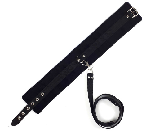 Нашийник з повідцем NeDlyaSkuki Soft Toch Hard чорний