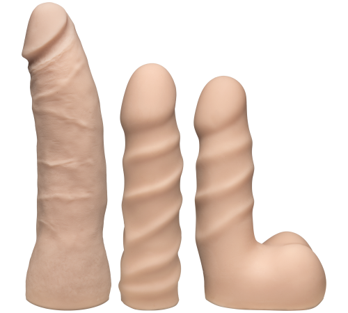 Набір для страпона Doc Johnson Vac-U-Lock Dual Density Starter Set Vanilla, діаметр 2х3,8 см, 5,1 см