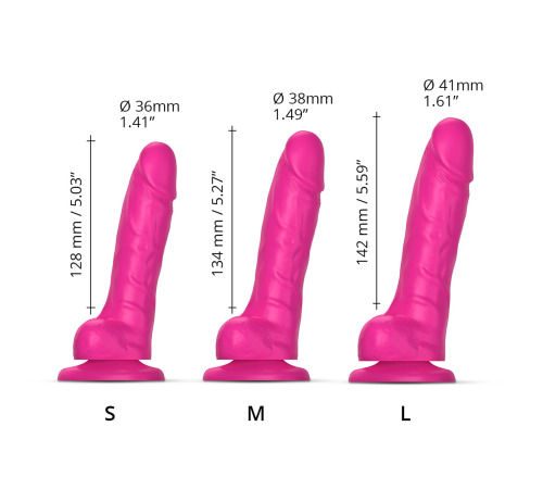Реалистичный фаллоимитатор Strap-On-Me Sliding Skin Realistic Dildo Fuchsia - L, эффект подвижной кожи