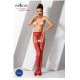 Эротические колготки-бодистокинг Passion S016 red, имитация ажурных с доступом трусиков и чулок