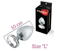 Анальная пробка с кристаллом MAI Attraction Toys №74, длина 10см, диаметр 4см