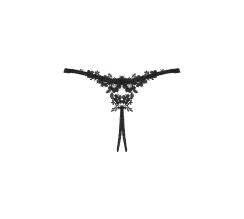 Прозрачные стринги с доступом Obsessive Celia Noir crotchless thong M/L