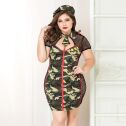 Эротический костюм JSY «Армейская красотка» Plus Size, military, платье, галстук, берет, стринги