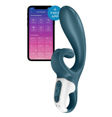Смарт вибратор кролик Satisfyer Hug Me Bluegrey, 2 мотора, диаметр 4,2см, широкая клиторальная часть