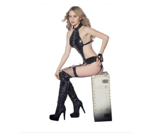 Лаковый эротический комплект 