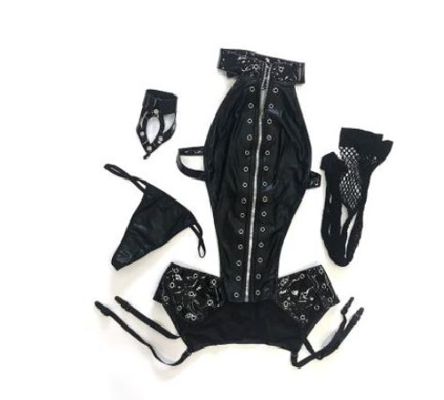 Лаковый эротический комплект 