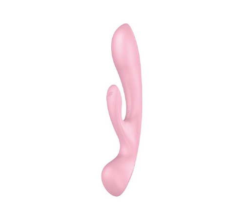 Двусторонний вибратор-кролик Satisfyer Triple Oh Pink, 3 мотора, рукоятка-массажер