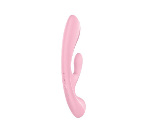 Двусторонний вибратор-кролик Satisfyer Triple Oh Pink, 3 мотора, рукоятка-массажер