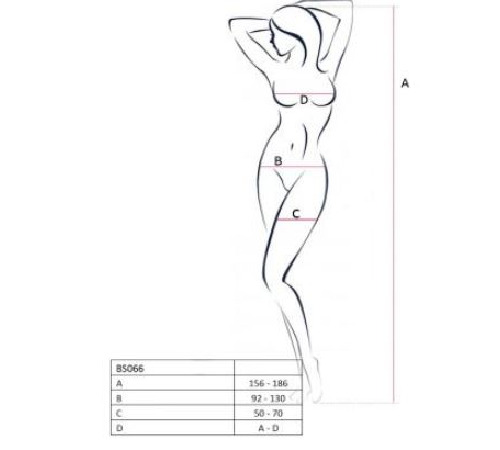 Бодістокінг Passion BS066 One Size, Red, комбінезон, імітація панчіх і пояса з гартерами