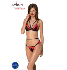 Комплект білизни Passion PEONIA SET XXL/XXXL red, бра, трусики