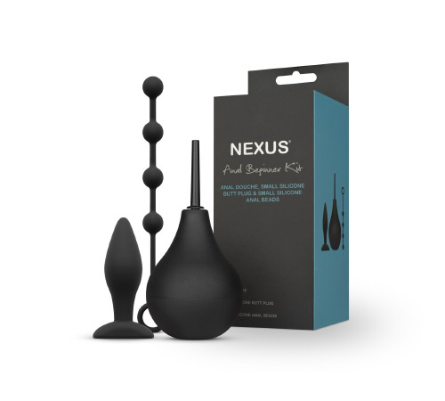 Набор новичка для анальной стимуляции Nexus ANAL BEGINNER KIT, спринцовка 224 мл, анальные бусы 20 м
