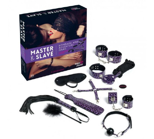 Набор БДСМ  10 предметов Master & Slave, Purple Leopard