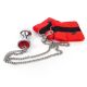 Наручники с металлической анальной пробкой Art of Sex Handcuffs with Metal Anal Plug  size M Red