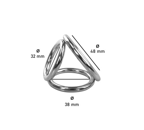 Эрекционное кольцо тройное, металлическое 48 мм