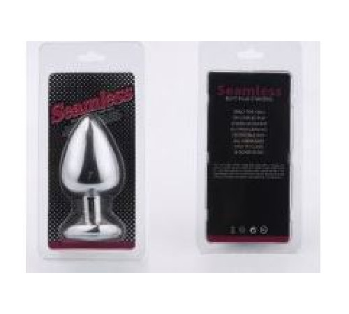 Анальна пробка Silver Metal Heart Red, M